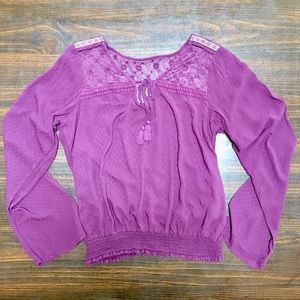 Purple flowy top